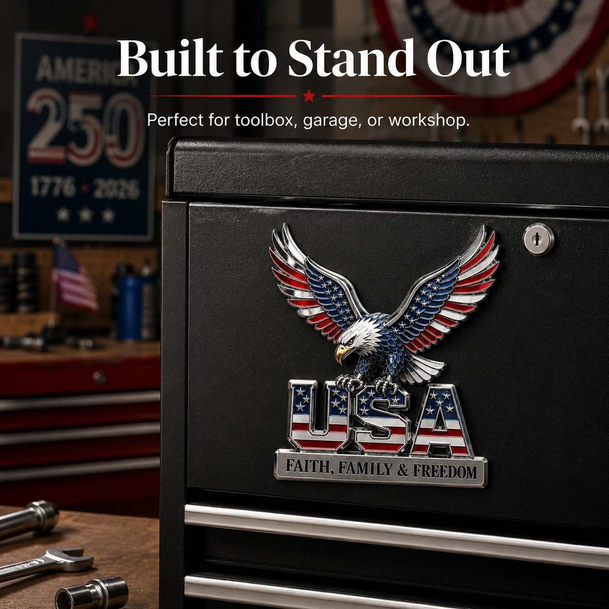 šŗšø250th Anniversary 49% OFF - ā
USA Faith, Family & Freedomā
Metal Emblem