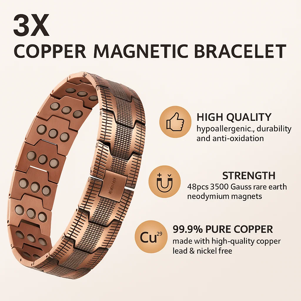 LBMLBM™ Copper Magnetic Energy Bracelet-Say goodbye to fatigue and regain your energy—your own copper magnetic bracelet