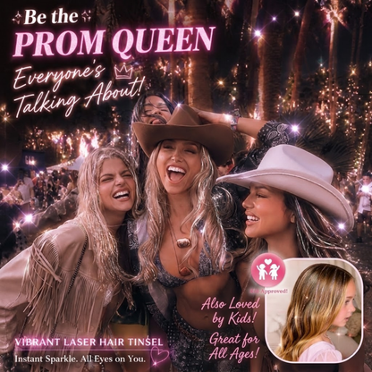 👑Prom’s Most-Wanted: Vibrant Laser Hair Tinsel! 💃(Available in Snap Clips & DIY Strands)