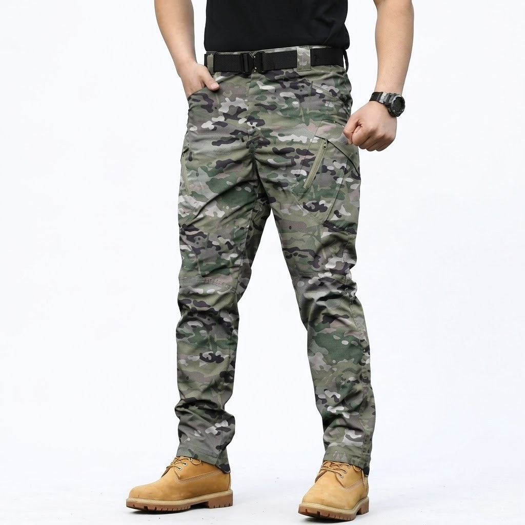 GridFlow  Men's Rugged Tactical Pants - Waterproof Ripstop Survival Gear