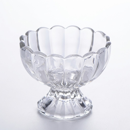 Clear Glass Petal Ice Cream Cup