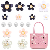 5 black 3 pink 2 white 5 pearls 2 five-petal flower