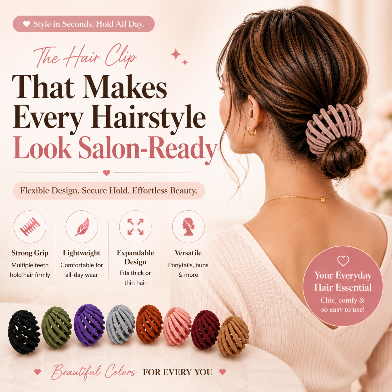 5-Pack Multi-Functional Hair Clips: Effortless Salon Styles