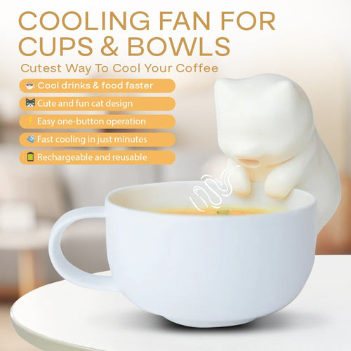 Cutest Way To Cool Your Coffee ☕: Cooling Fan for Cups & Bowls