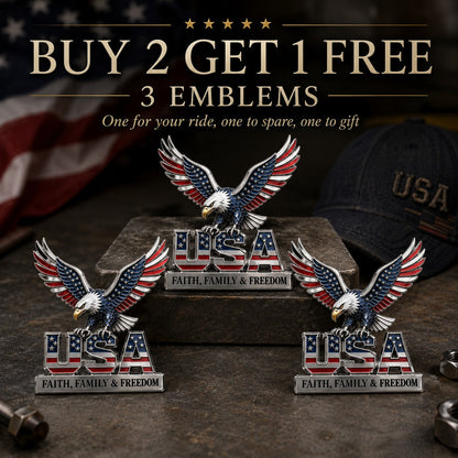 🇺🇸250th Anniversary 49% OFF - ★USA Faith, Family & Freedom★ Metal Emblem