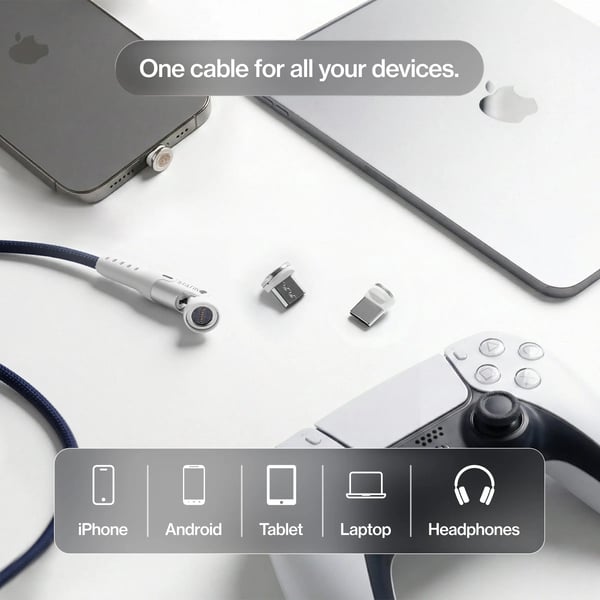 🔥STATIK 360 Pro Cable: 5-in-1 Universa(🚀10x Faster Than Traditional Cables)