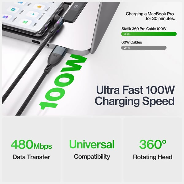 🔥STATIK 360 Pro Cable: 5-in-1 Universa(🚀10x Faster Than Traditional Cables)