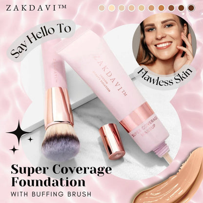 Zakdavi Super Coverage Foundation with Buffing Brush💖