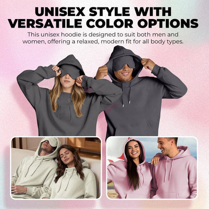 Minimalist Travel & Lounge Hoodie with Built-in Eye Mask