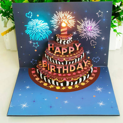 🟢LIGHTS & SOUND Pop up Happy Birthday Card