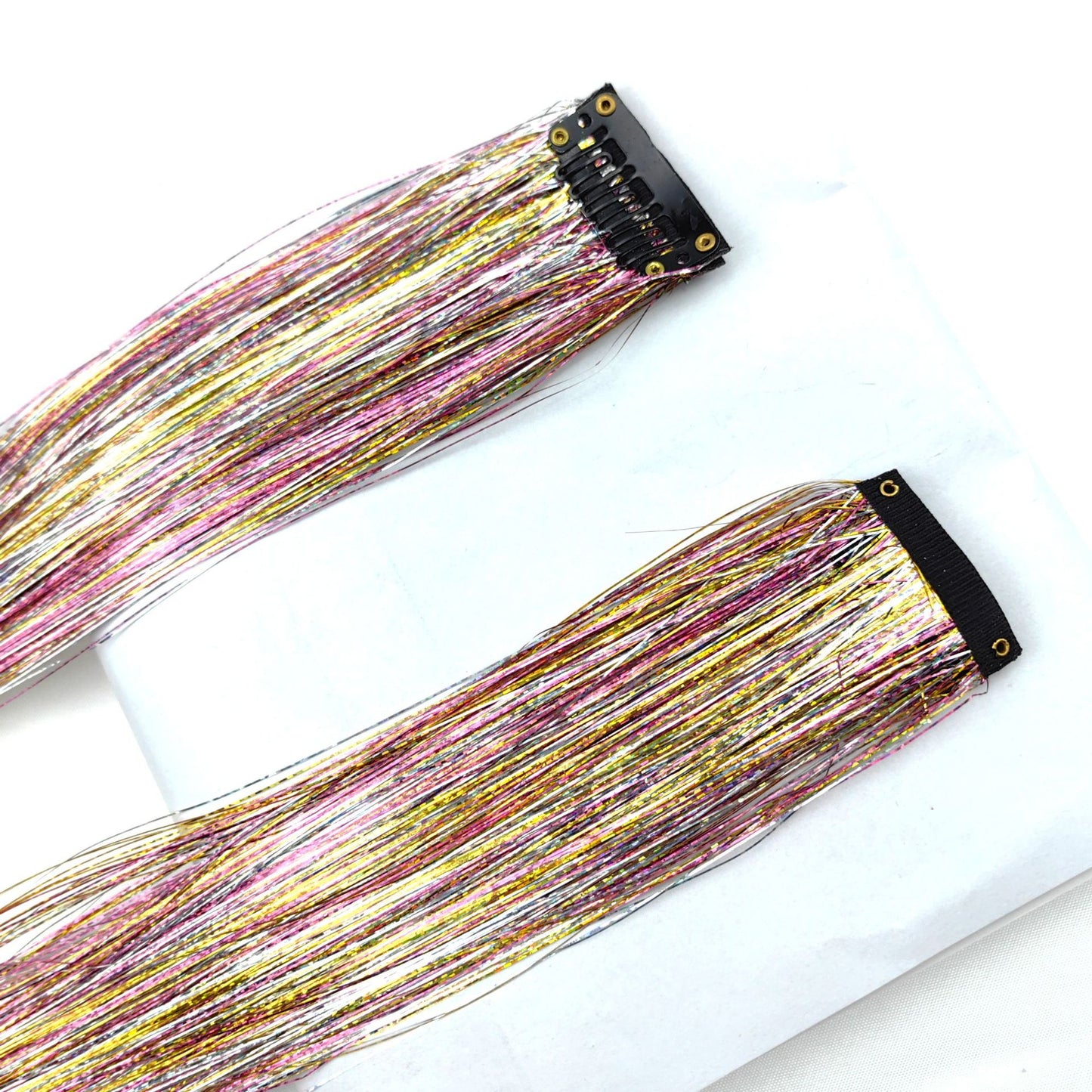 👑Prom’s Most-Wanted: Vibrant Laser Hair Tinsel! 💃(Available in Snap Clips & DIY Strands)