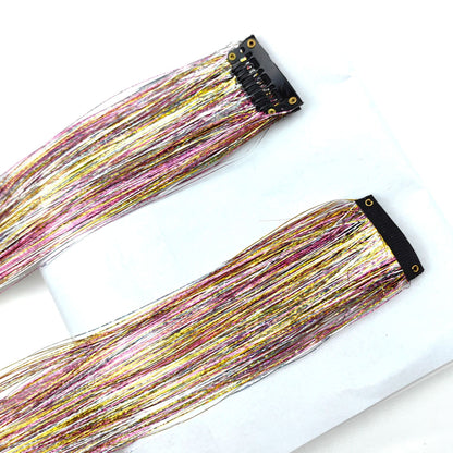 👑Prom’s Most-Wanted: Vibrant Laser Hair Tinsel! 💃(Available in Snap Clips & DIY Strands)