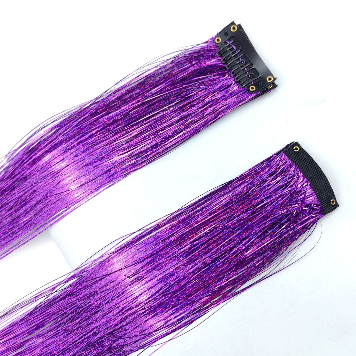 👑Prom’s Most-Wanted: Vibrant Laser Hair Tinsel! 💃(Available in Snap Clips & DIY Strands)