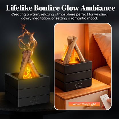 Realistic Flame Effect Humidifier & Essential Oil Diffuser 🔥