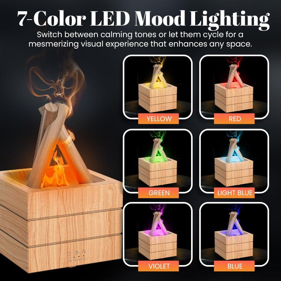 Realistic Flame Effect Humidifier & Essential Oil Diffuser 🔥