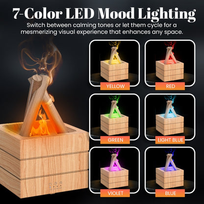 Realistic Flame Effect Humidifier & Essential Oil Diffuser 🔥