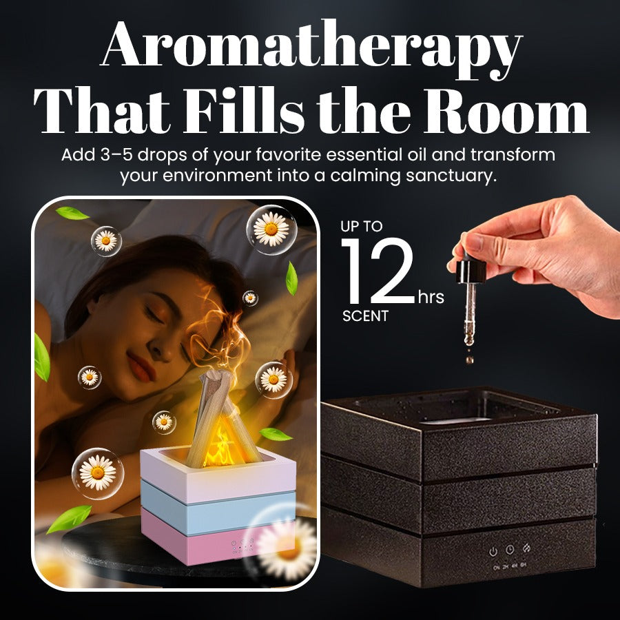 Realistic Flame Effect Humidifier & Essential Oil Diffuser 🔥