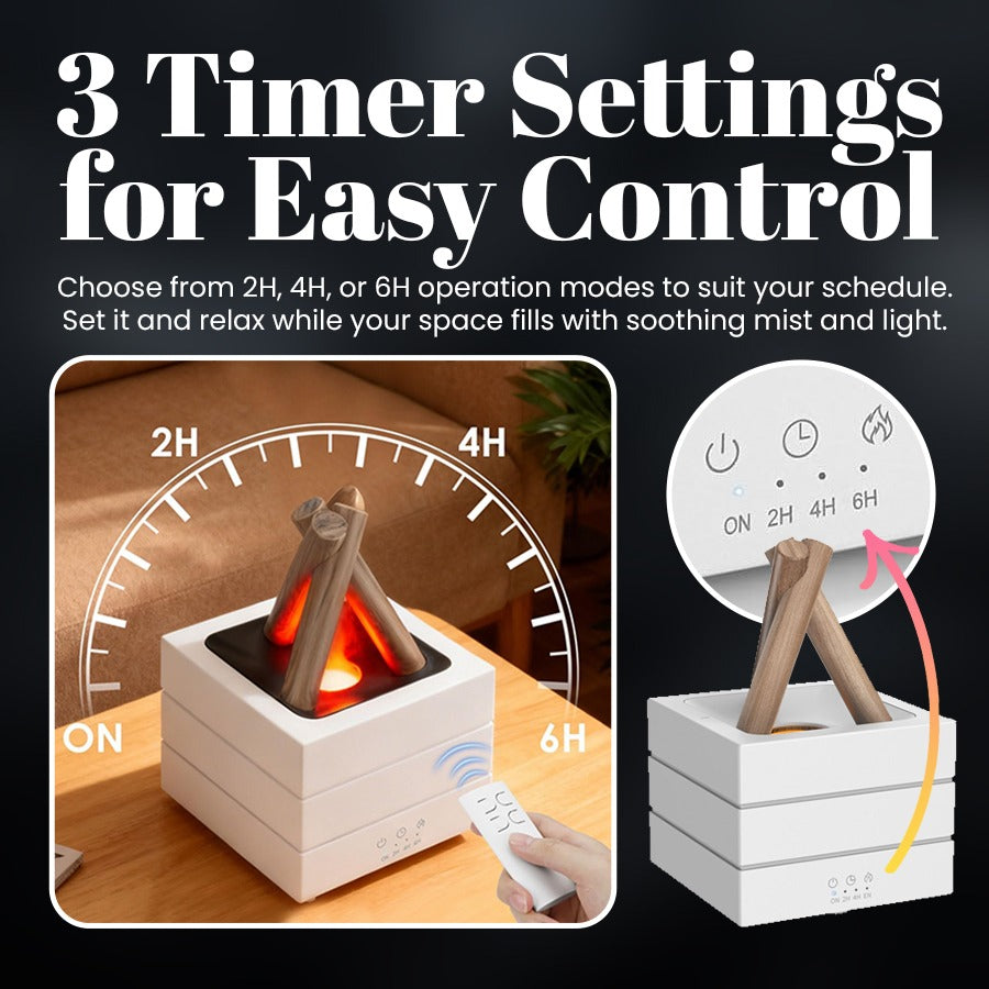 Realistic Flame Effect Humidifier & Essential Oil Diffuser 🔥