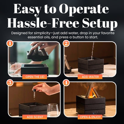 Realistic Flame Effect Humidifier & Essential Oil Diffuser 🔥