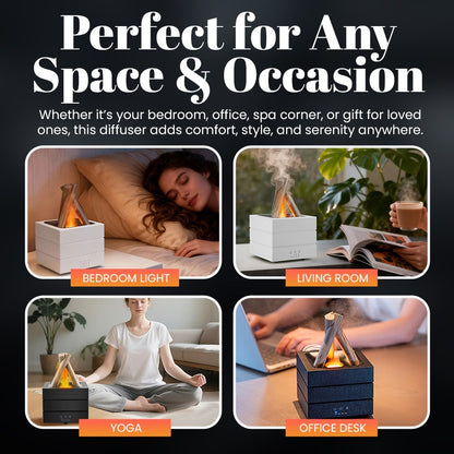 Realistic Flame Effect Humidifier & Essential Oil Diffuser 🔥