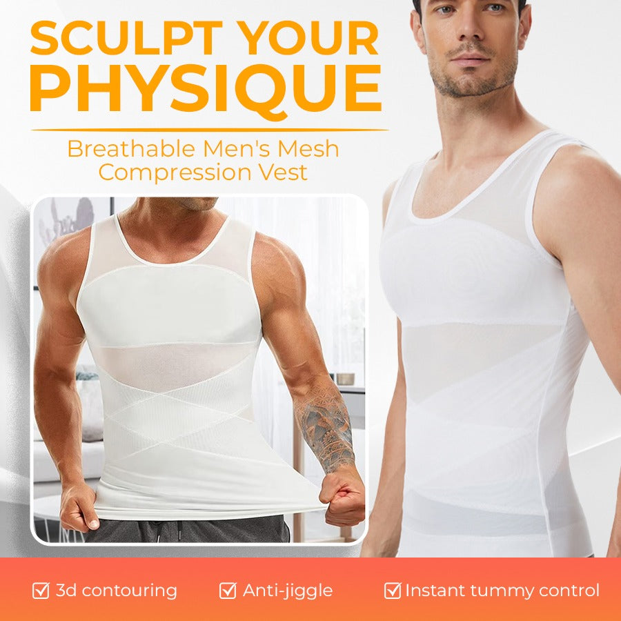 Sculpt Your Physique: Breathable C Mesh Compression Vest