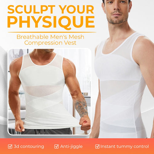 Sculpt Your Physique: Breathable C Mesh Compression Vest