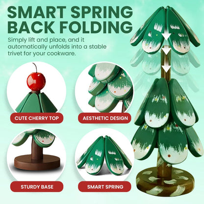 Transform Festive Decor into Trivets: ✨The Collapsible Wooden Tree Set🎄