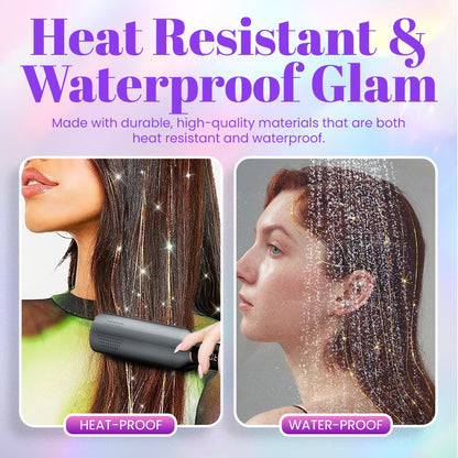 👑Prom’s Most-Wanted: Vibrant Laser Hair Tinsel! 💃(Available in Snap Clips & DIY Strands)