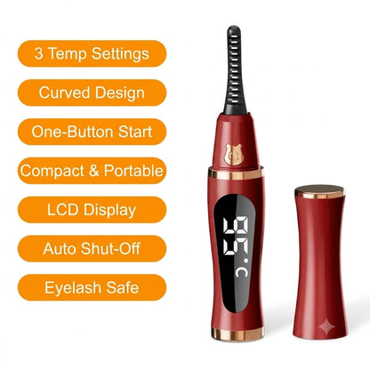 Heated Eyelash Curler:⚡ 10 Seconds to Heat,24 Hours to Hold