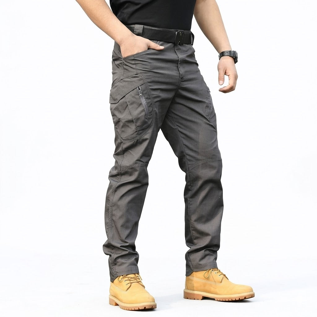 GridFlow  Men's Rugged Tactical Pants - Waterproof Ripstop Survival Gear