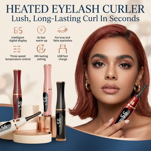Heated Eyelash Curler:⚡ 10 Seconds to Heat,24 Hours to Hold