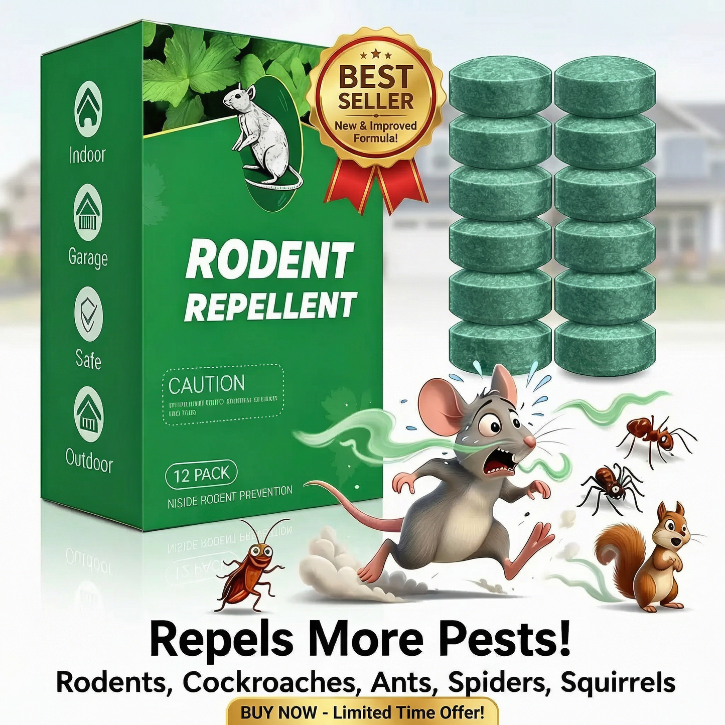 🚫🐀 12-Pack Popular Natural Rodent Repellent Balls