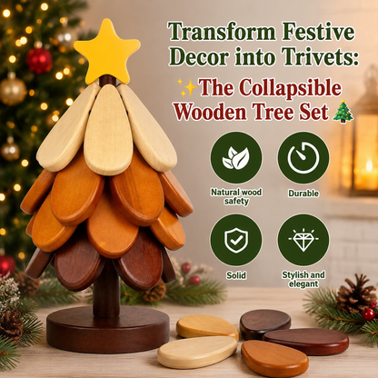 Transform Festive Decor into Trivets: ✨The Collapsible Wooden Tree Set🎄